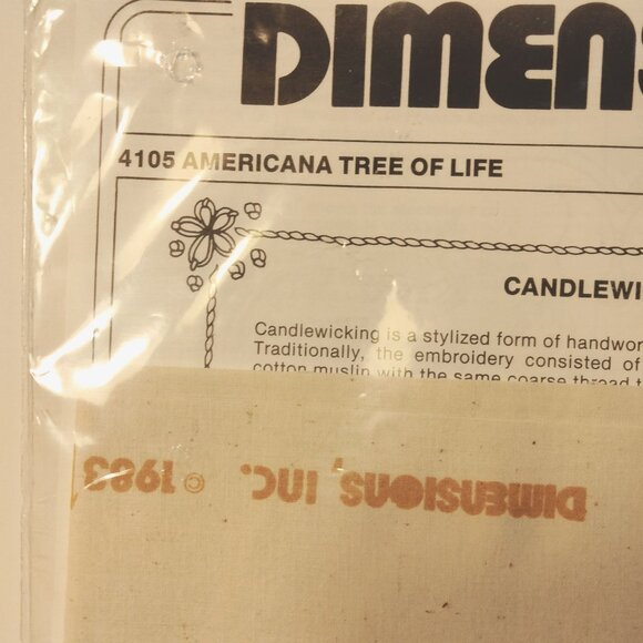 Dimensions Candlewicking Kit Americana Tree Of Life 1983 12x12 Frame Size - Picture 4 of 8